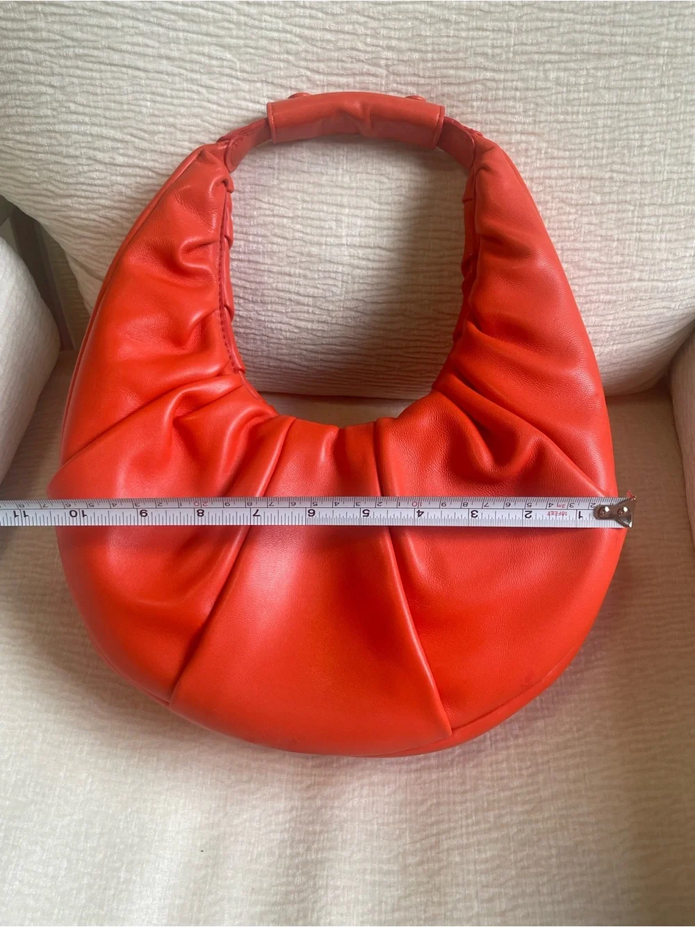 STAUD Orange Moon Gathered Hobo Shoulder Bag